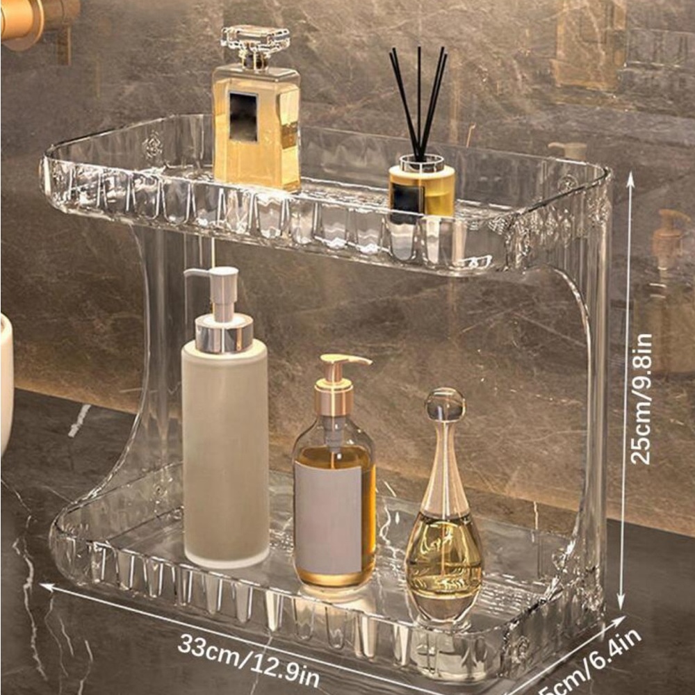 🆕 1pc Double Layer Bathroom Storage Rack - Picture 2 of 3